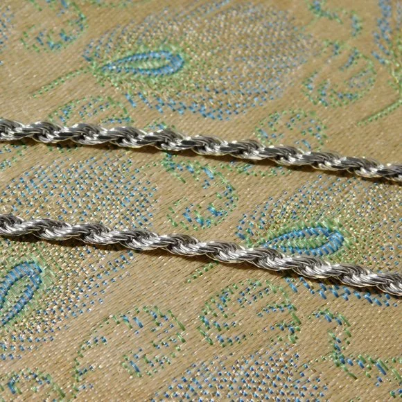 Sterling Silver 3 mm Italian Rope Chain, 18" - Picture 4 of 4